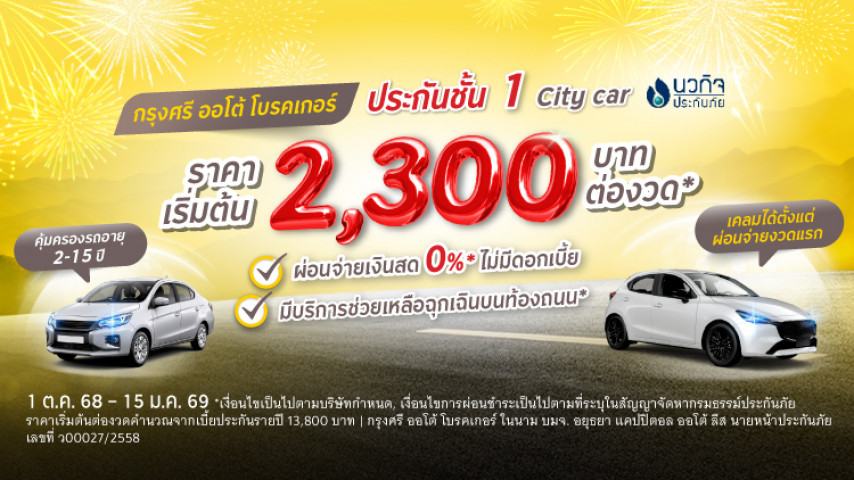 ประกันชั้น 1 City Car สบายกระเป๋า โดยบริษัท นวกิจประกันภัย จำกัด (มหาชน)